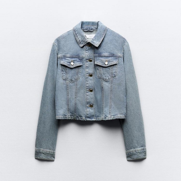 ZARA FITTED DENIM JACKET 1975 STYLE - Picture 4 of 7